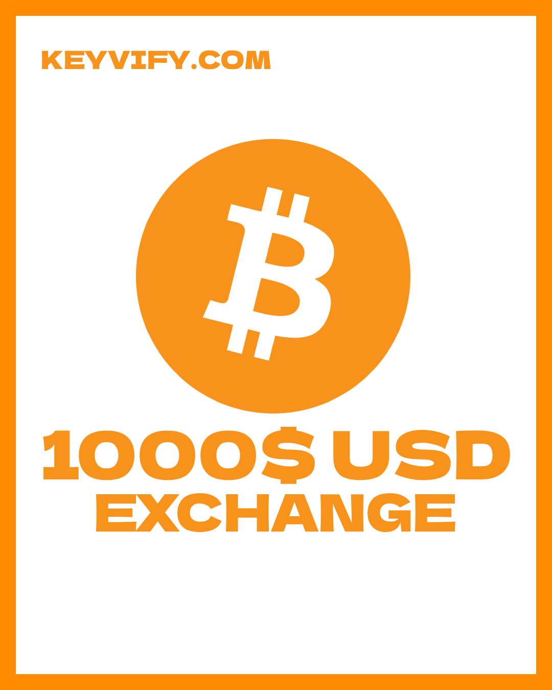 1,000$ USD Keyvify Bitcoin Exchange | PayPal To Bitcoin