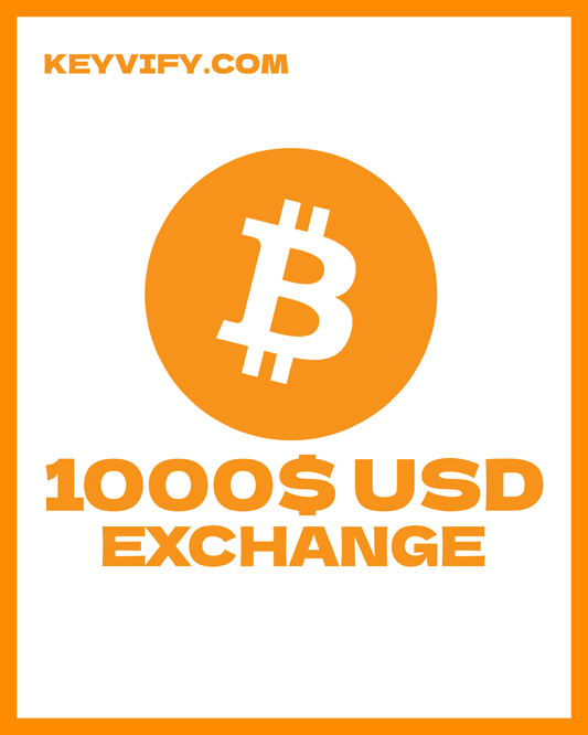 1,000$ USD Keyvify Bitcoin Exchange | PayPal To Bitcoin