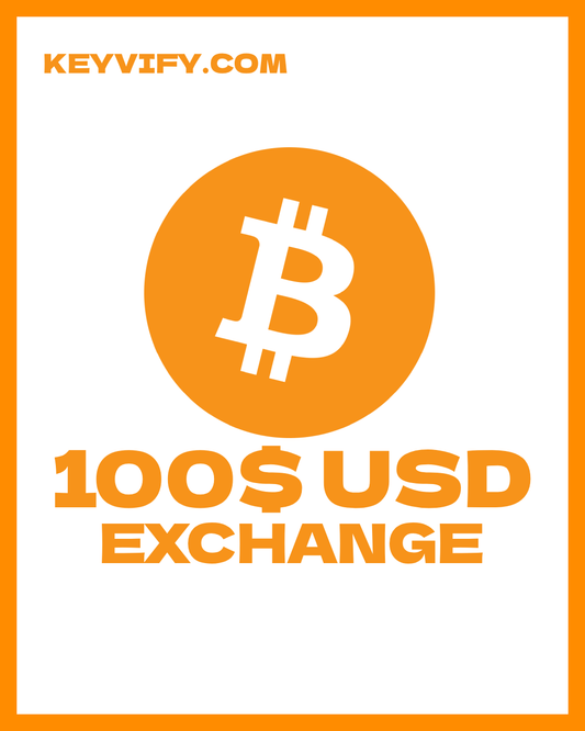 100$ USD Keyvify Bitcoin Exchange | PayPal To Bitcoin